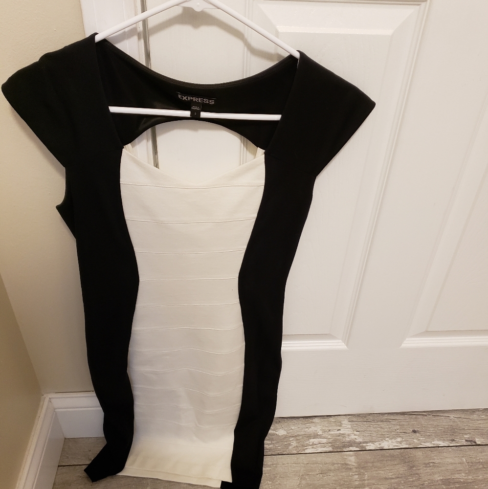Express black and White dress